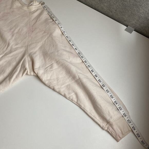 MOTHER THE BIGGIE CONCERT Sweatshirt Womens Cream Pink Size‎ Large Crew Neck - Picture 8 of 13